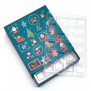Luxury Bespoke 24 Days <strong>Christmas</strong> Advent Calendar Empty Box With Plastic Inner Insert Punch Out Doors for Gourmet Pralines <strong>Sweets</strong> - Product Image 2