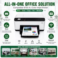 Imprimante jet d'encre couleur A3 compatible 9730, sans fil, tout-en-un pour bureau, impression, numérisation, copie, fax, vitesse de copie de 14 ppm, toner séparé