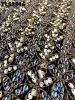 Vestidos de Novia al Por Mayor con Lentejuelas Doradas Brillantes y Tela de Encaje Bordado para Ropa de Mujer en Colombia