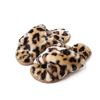 Sandale de pantoufles de fourrure de maison pour femmes en peluche de mode d'intérieur personnalisée en fourrure duveteuse colorée