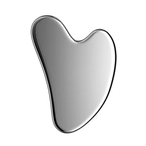 Outil facial Gua Sha, outil de massage GuaSha en acier inoxydable, tableau de Gua Sha universel en métal argenté <span class=keywords><strong>pour</strong></span> l'<span class=keywords><strong>acupuncture</strong></span> SPA - Product Image 1