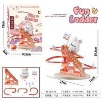 Yuglow Jouet Électrique pour Enfants : Circuit d'Escalade avec Lapin, Dinosaure, Canard – Jouet Éducatif en Forme d'Animaux de Dessin Animé – Coffret Cadeau pour Enfants