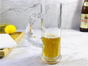Jarra de Cerveza Gigante Hecha a Mano de Vidrio Transparente con Asa - Product Image 3