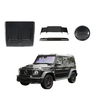 Car Exterior Parts W464 Dry Carbon Fiber Engine Hood RoofLights For Mercedes-Benz G Class W464 Rear Spoiler Spare Cover