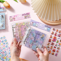 Cuaderno de Anillas Transparente A8 con Diseño de Dibujos Animados, Bolsillo para Tarjetas y Fotos, Personalizable, Agenda para Estudiantes, Venta al Por Mayor