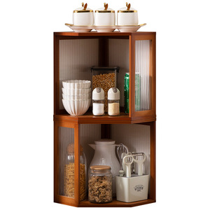 Kitchen countertop storage rack, spice rack, multi-tiered <b>desktop</b> storage <b>shelf</b>, custom-made corner cabinet for dining area. - Product Image 5