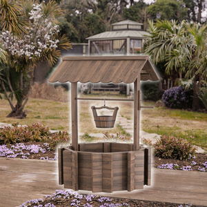 Grand Bac à Vœux Vintage en Bois de Sapin pour Extérieur, Seau Suspendu Réglable, Jardinière, Décoration de Jardin et Maison - Product Image 3