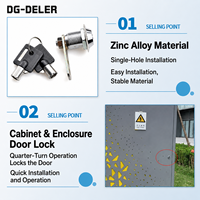Serrure de sécurité à cylindre à quart de tour en alliage de zinc DG-DELER MS102-3 pour armoire de machine