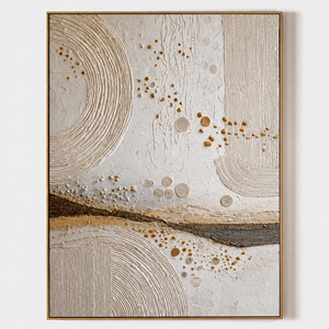 Abstract Textured Acrylic Painting With Circular Patterns Contemporary Handmade <b>Wall</b> Art Wooden <b>Frame</b> Canvas Material - Product Image 1