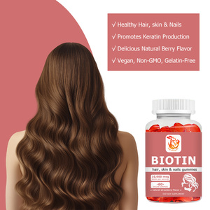 Gummies de biotine à marque privée pour l'éclaircissement de la peau, favorisant la croissance saine des cheveux et des ongles, supplément beauté - Product Image 2