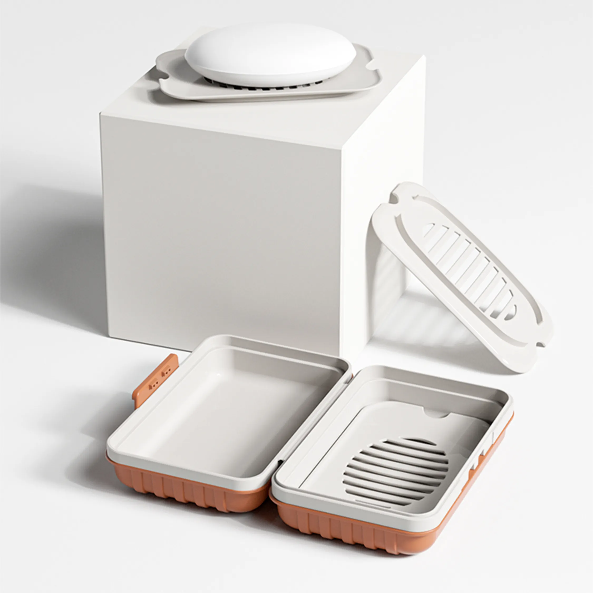 Sostenibile rettangolo cucina bagno viaggio bagno drenaggio portasapone scarico da viaggio portasapone in plastica
