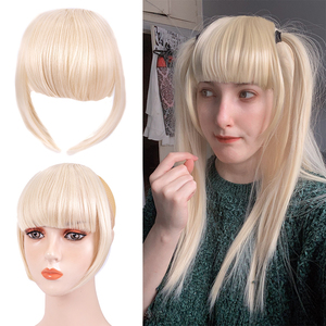 <span class=keywords><strong>Frange</strong></span> à clipser synthétique, extensions de <span class=keywords><strong>cheveux</strong></span> épaisses et volumineuses avec mèches latérales, postiches à clipser pour femmes - Product Image 3