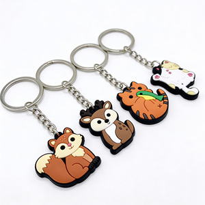Printed 2D Effect PVC Soft Rubber Keychain Backpack Accessories Coin Pouch Pendant Festival <b>Small</b> <b>Gift</b> - Product Image 4