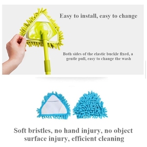 Mini vadrouille murale pour laver le mur Triangle vadrouille à poussière pour petit espace de nettoyage Swifters pour plancher de bois - Product Image 2