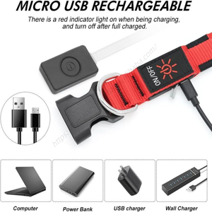 Collar y Correa Ajustables de Lujo para Perros, con Luces LED Recargables y Diseño Personalizado, Venta al Por Mayor - Product Image 3