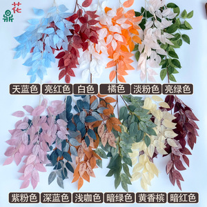 Plante artificielle en feuilles de banian, 98 cm, vert foncé, fleur en soie, décoration de mariage - Product Image 4