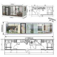 Maison capsule de luxe préfabriquée, mini-maison mobile, cabane conteneur pour hôtel, villa, bureau, glamping, complexe hôtelier