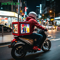 P4.1 P3.1 P2.5mm Boîtes de livraison de nourriture LED personnalisées à trois côtés pour moto Système de contrôle GPS Bluetooth WiFi 4G