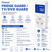 Protecteur de frigo, TV et lecteur DVD Puluos, protection contre les surtensions 220V avec défense contre les surtensions de 160 Joules