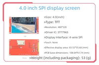 Modul Layar Sentuh LCD Port Serial SPI 4.0-inci Baru 480*320 TFT Display Module ST7796S