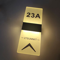 Panneau LED mural personnalisé avec pince pour signalisation de salle de bain en acrylique transparent Répertoire Hôtel Panneau d'affichage