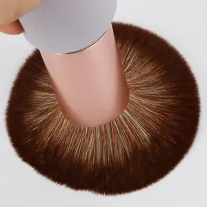 Çift başlı yüz bakımı peluş vakıf tek makyaj fırçalar vakfı pudra allık sentetik saç sünger ile pudra fırçası