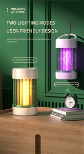 3-in-1 Electric Shock Mosquito <b>Killer</b> Lamp with Night Light, 365nm UV Light Wave Trap, USB Rechargeable Silent Bug Zapper for In - Product Image 4