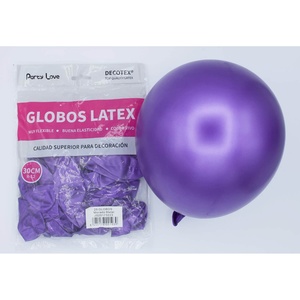 Globos de Látex Party Love de 50 cm, Color Morado Cromado, para Fiestas y Decoraciones de Cumpleaños - Product Image 1