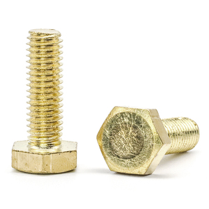 Gold-plated 304 Stainless Steel Hexagon Head <b>Bolts</b> M3 <b>M4</b> M5 M6 M12 M20 Metric Cap Screw Decorative DIN933 Class 6.8 - Product Image 1