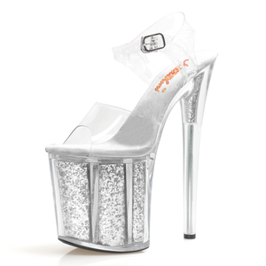 Sandales noires à talons aiguilles 20 <span class=keywords><strong>cm</strong></span> pour femmes, escarpins <span class=keywords><strong>de</strong></span> soirée, pôle <span class=keywords><strong>de</strong></span> <span class=keywords><strong>danse</strong></span>, bout ouvert, modèle <span class=keywords><strong>de</strong></span> défilé, mode pour dames, collection - Product Image 1