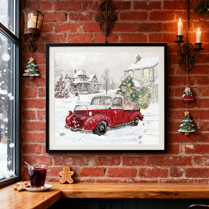 Personalizada Navidad coche pintura muñeco <span class=keywords><strong>de</strong></span> nieve pared arte lienzo impresión paisaje pinturas para decoración del hogar - Product Image 2