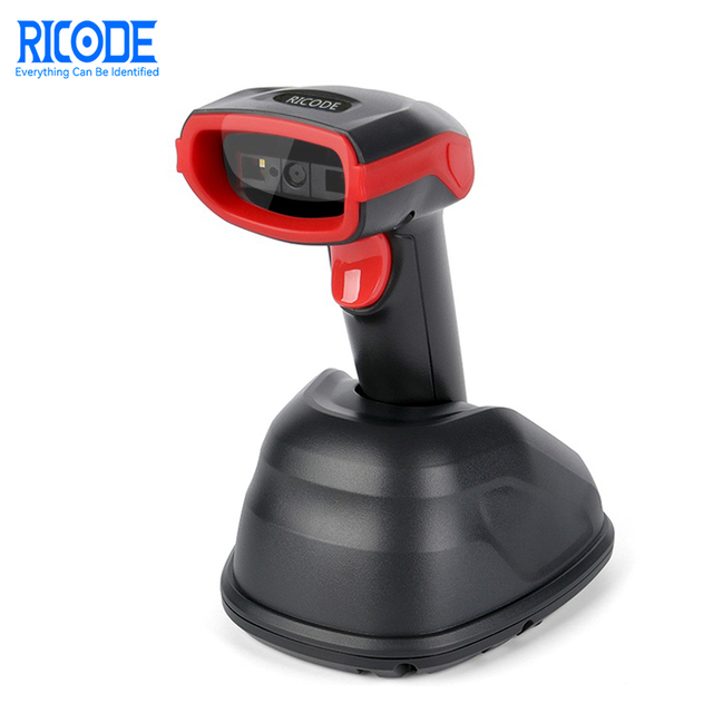 TiCODE AK28H Commercial 2D Wireless Barcode Scanner with Stand White LED QR Reader for Restaurant Table Ordering