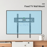 Support mural fixe à profil bas Zeno K40 avec verrouillage à dégagement rapide pour téléviseurs LCD/plasma de 26 à 60 pouces, acier laminé à froid, VESA 100-430 mm