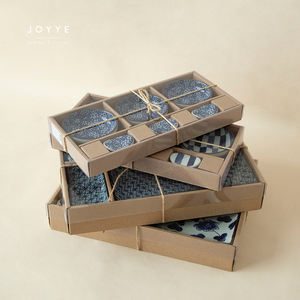 JOYYE Ensemble cadeau de vaisselle à sushi bleue et blanche en céramique japonaise 6 pièces Ensemble de service à sushi de style japonais - Product Image 5