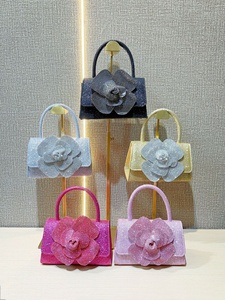Sac à main élégant pour femme 2026, pochette 3D <span class=keywords><strong>rose</strong></span> avec strass, sac <span class=keywords><strong>de</strong></span> soirée <span class=keywords><strong>de</strong></span> mariage avec chaîne détachable, sac à bandoulière scintillant avec poignée - Product Image 2