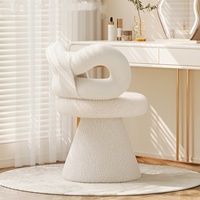 Tabouret de coiffeuse moderne en bois français pour salon, appartement, nail art, nœud