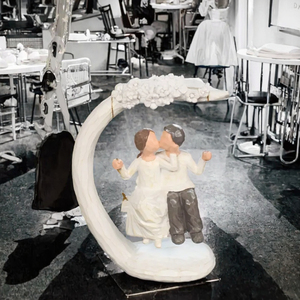 Couple romantique Figurines en résine de style animal Sculpture artistique peinte à la main Meilleur décor de cadeaux de saint valentin et de mariage - Product Image 3