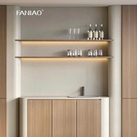 Meuble sous-évier compact en mélamine sur mesure pour petite cuisine d'hôtel avec robinet pour cuisine moderne