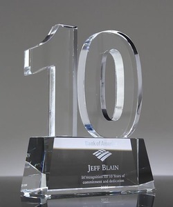 ADL ถ้วยรางวัลแก้วคริสตัลพร้อมแผ่นโลหะรางวัลคริสตัลสั่งทำได้ระยะเวลา10ปีขายส่งจากโรงงาน - Product Image 1