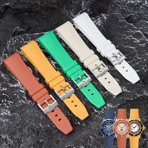 Correas de Reloj de Caucho de Extremo Curvo de Alta Calidad para Blancpain X <span class=keywords><strong>Swatch</strong></span> 22mm para Hombre y <span class=keywords><strong>Mujer</strong></span> - Product Image 1