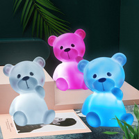 Veilleuse LED en forme d'ours de dessin animé Boyid pour enfants et bébés, en silicone, pour la chambre à coucher