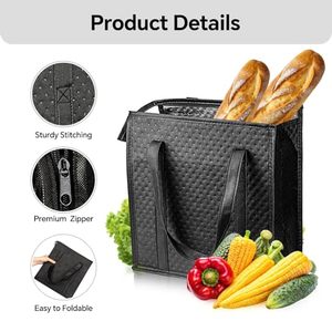 Sacs isothermes réutilisables, sacs isothermes portables, sacs isothermes pour les courses, les aliments, les voyages, la plage, le camping - Product Image 2