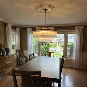 Lámpara de Araña de Latón Art Deco de Lujo para Comedor y <span class=keywords><strong>Hotel</strong></span>, con Varillas de Cristal Escalonadas, LED E12, Venta al por Mayor de Fábrica, Lámpara de Araña Aurora de 3 Niveles - Product Image 2