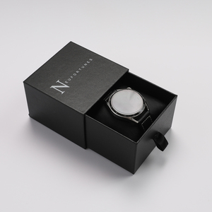 High-End Single Black Watch <b>Box</b> Custom Logo Matte Finish Slide Drawer Gift Case Luxury Storage Packaging for <b>Presents</b> - Product Image 2