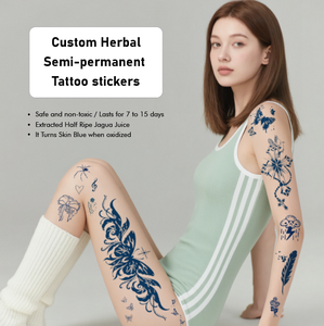 Custom Tattoo Sticker Genipi <strong>Jagua</strong> Long Lasting Semi-Permanent Waterproof and Safe Non-Toxic Finger Temporary Tattoo - Product Image 1