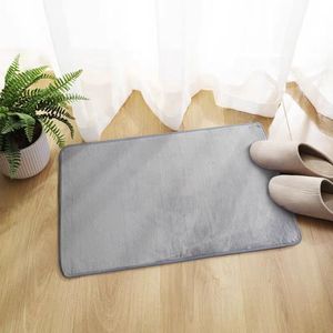 Tapis de bain en polaire corail rectangulaire uni, absorbant, antidérapant, pour usage domestique, lavable en machine - Product Image 2