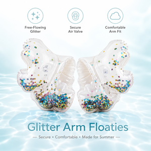 Braccialetti Gonfiabili per Bambini con Glitter, Galleggianti per Braccia, Ali d'Acqua, Ausilio per l'Allenamento al Nuoto in Piscina, per Ragazzi e Ragazze, in PVC Non Tossico - Product Image 4