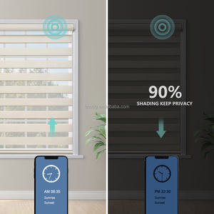 Persianas Enrollables Motorizadas Zebra Automáticas Electrónicas de Doble Capa, Inteligentes, con Control Remoto, <span class=keywords><strong>Opacas</strong></span> <span class=keywords><strong>para</strong></span> Día y Noche, <span class=keywords><strong>para</strong></span> <span class=keywords><strong>Ventanas</strong></span> - Product Image 5