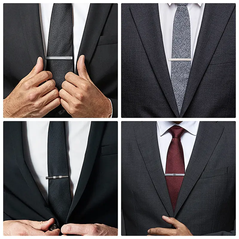 عرض خاص مجموعة دبابيس ربطة عنق ملونة 8 دبابيس ربطة عنق نحاسية مشابك ربطة عنق للرجال