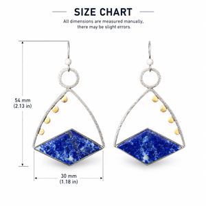 Orecchini Pendenti Vintage Blu a Forma di Trapezoide, Gioielli Geometrici Bicolore alla Moda per Donne - Product Image 5